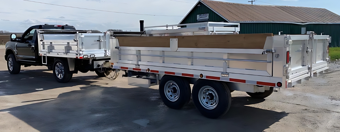 LED lighting on a utility trailer for improved visibility and energy efficiency.